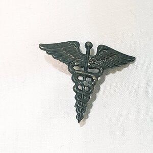 Caduceus Medical Lapel Pin 1" Vintage Metal